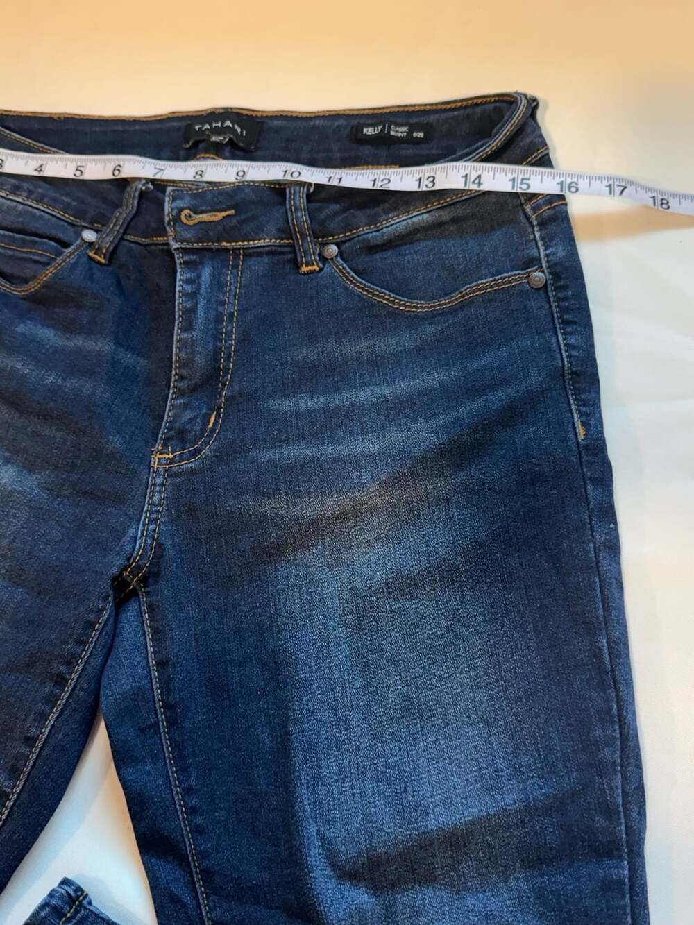 Dark Wash Classic Skinny Jeans Stretch Denim Everyday Women’s 6/28 - Picture 5 of 8